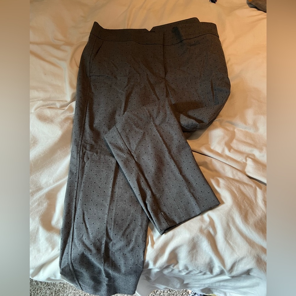 Gray Polka Dot Cropped Pants